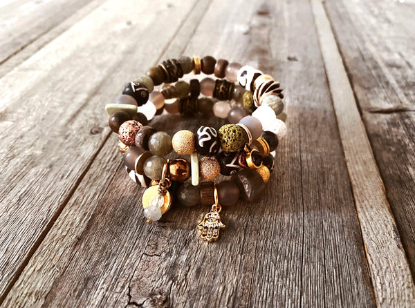 The Hamsa Bracelet Set