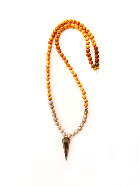 Moss Agate Pendulum + Scenery Jasper Necklace