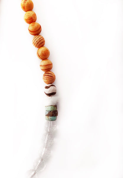 Bloodstone Pendulum + Clear Quartz Necklace