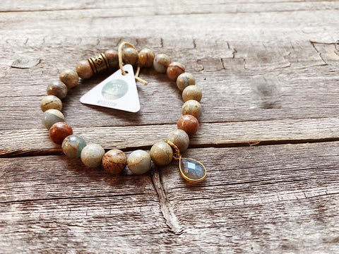 Grounding Jasper Labradorite Charm Bracelet