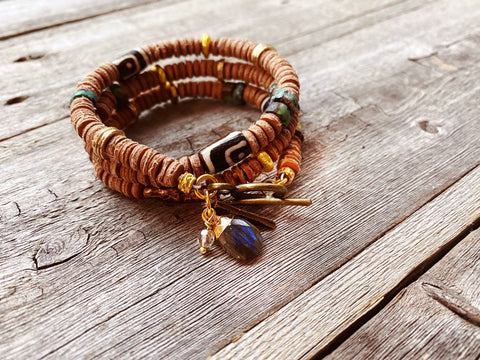 Leather Wrap Bracelet: Solace