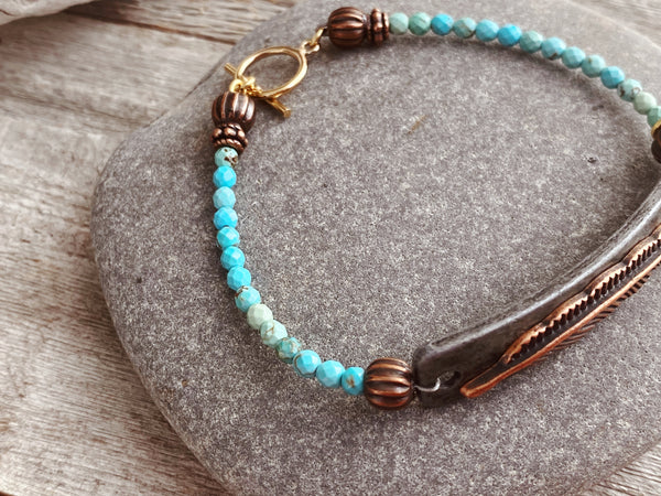 Feather Fly Turquoise Bracelet