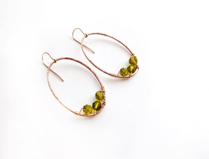 Olive Crystal Wrapped Earring