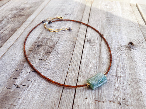 Minimalist Sea Glass Wave Necklace