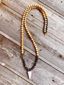 Moonstone Pendulum + Black Labradorite Necklace
