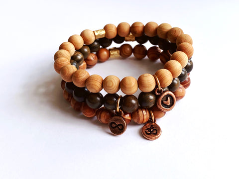 Mantra Wood Bracelet Set