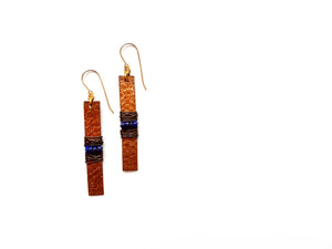 Rustic Copper Earring ~ Lapis Lazuli