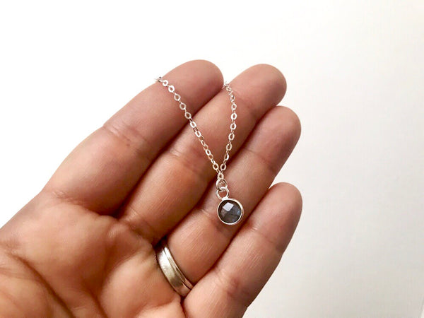 Dainty 100% Sterling Silver Cosmo Gem Necklace