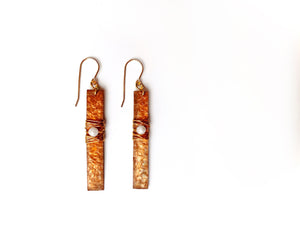 Rustic Copper Earring ~ Moonstone