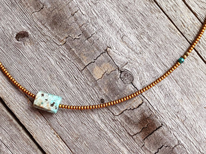 Peruvian Turquoise Barrel Necklace 1